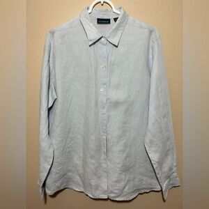 Liz Claiborne Light Blue Women’s Shirt 100% Linen